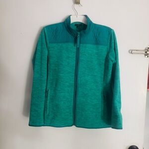 TALBOTS WOMEN'S Green  FLEECE FULL ZIP JACKET - SIZE S P - PETITE